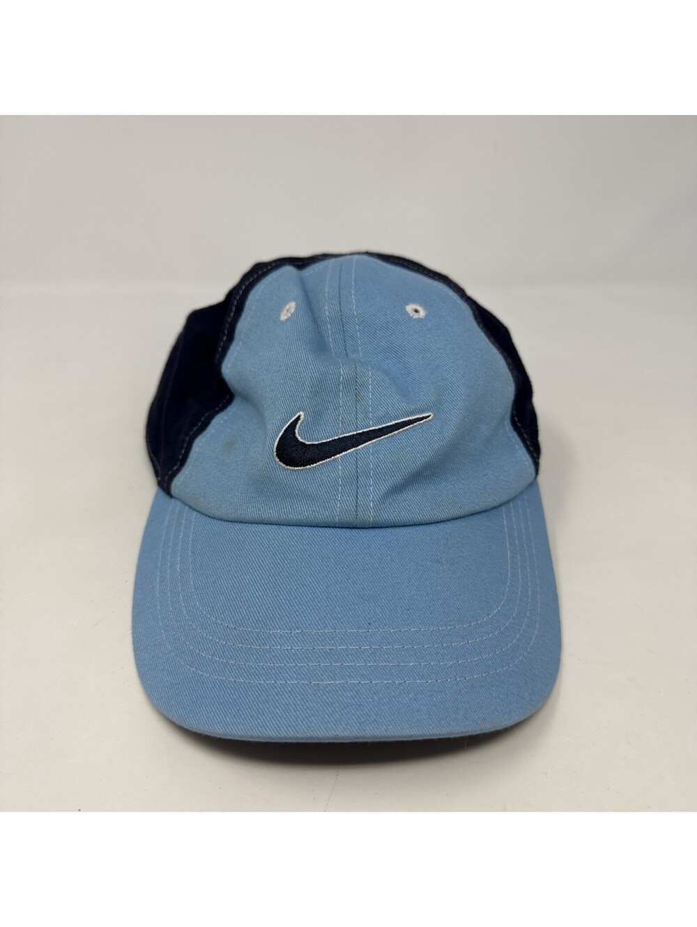Nike Baseball Cap Light Blue Navy Child Adjustable Cotton Blend Hat